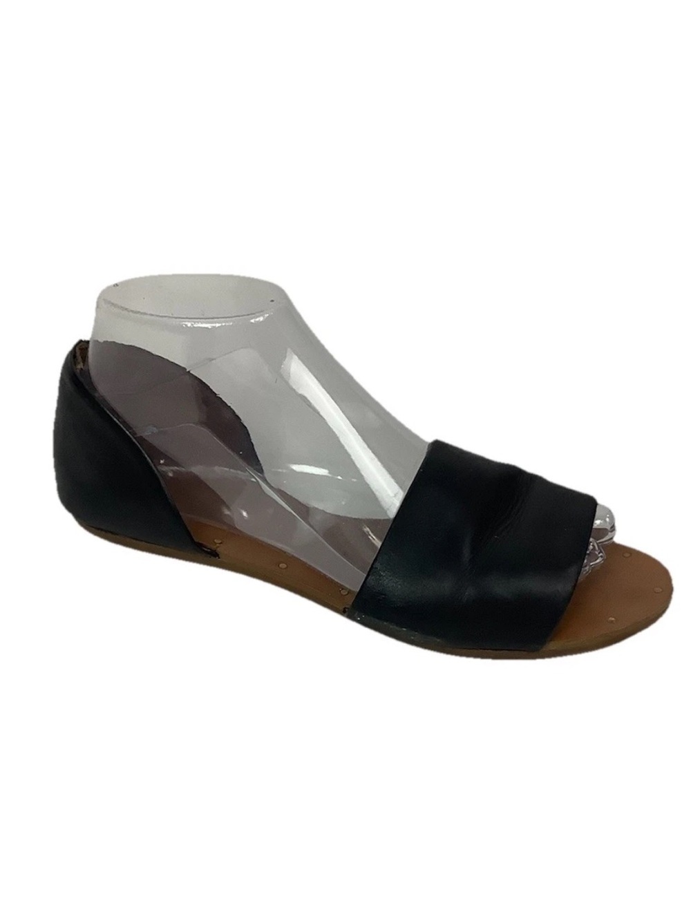 Madewell Sz 7 Leather Sightseer Slide Sandal Black Flat Casual Shoes
